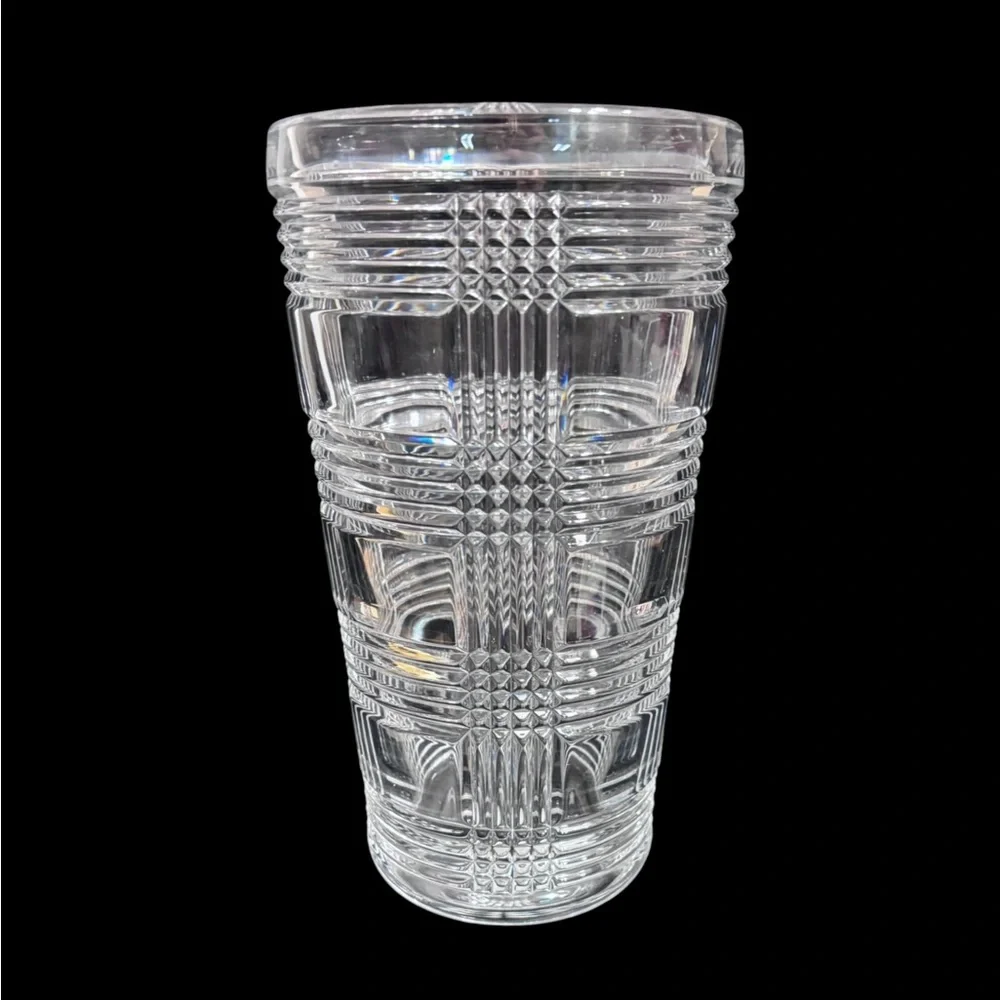 RALPH LAUREN CRYSTAL 10” Glen Plaid Cut Crystal Vase